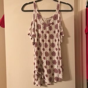 Pink Rose Open Shoulder Shirt